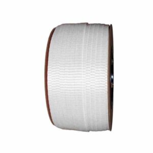 1-1/4" x 1100 Ft. x 4500 lb Break White Woven Polyester Cord Strapping