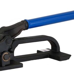 Heavy Duty Feedwheel Tensioner for Steel Banding. This tool has Unlimited take-up and is ideal for flat package loads. Designed for ¾ to1-1/4 wide High Tensile Steel banding and strap gages 025 - .031 HT.