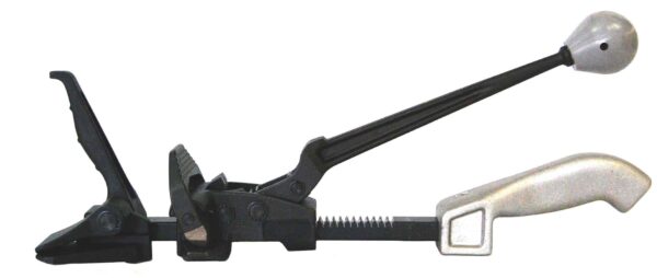 Strapping-Products.com Heavy Duty Pusher Rack Tensioner with Limited Take-Up. Ideal for Round Package Loads. For Strap Widths 5/8 - 1-1/4 For Strap Gauges .023 to .035