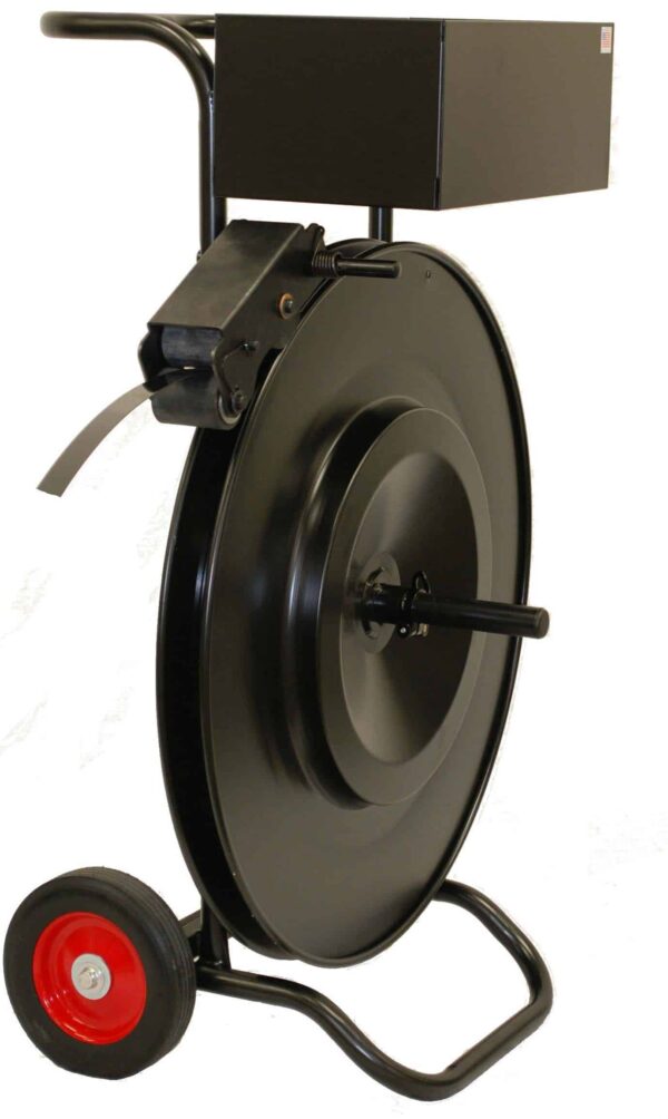 SD Ribbon Wound Strapping Dispenser - 3/4" to 1-1/4" Steel Strapping / Core I.D. 16"/ 8" Tires / Quick Load System