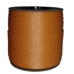 3/4" x 250 Ft. X 2700 lb Break ORANGE Woven Polyester Cord Strapping - SHORT COIL