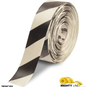 Mighty Line 3" White Tape with Black Chevrons - 100' Roll