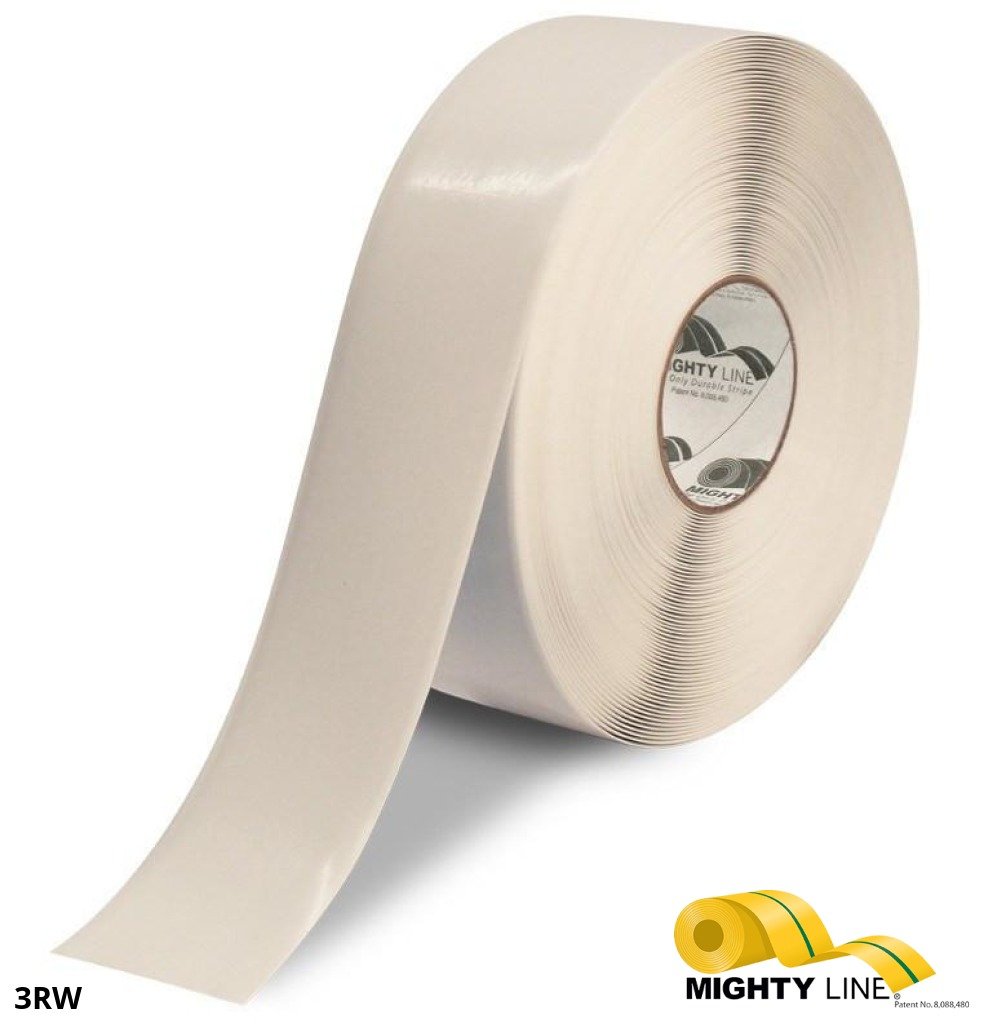 Mighty Line 3" WHITE Solid Color Tape - 100' Roll