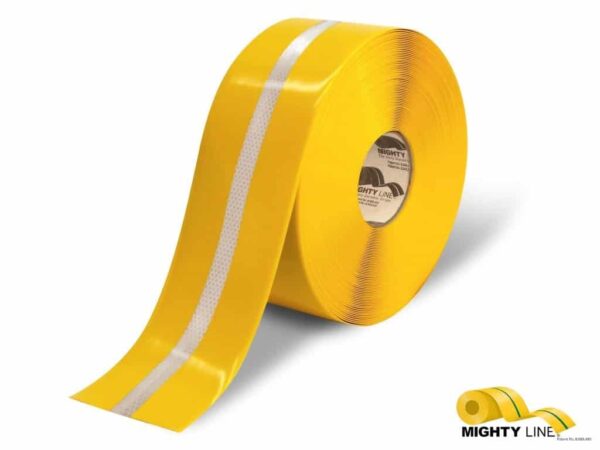 Mighty Line 4" x 75 ft. Yellow with Reflective Center Line