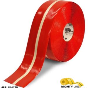 Mighty Line 4" Red MightyGlow with Luminescent Center Line - 100' Roll