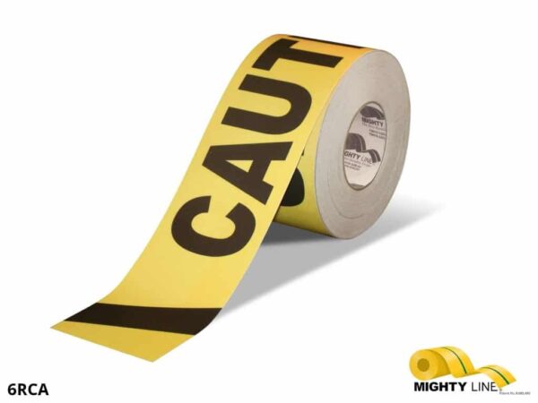Mighty Line 6" Wide Caution Floor Tape - 100' Roll