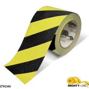 Mighty Line 4" Yellow With Black Chevrons Anti-Slip Floor Tape - 60' Roll