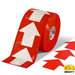 Mighty Line 4" Red Arrow Pop Out Tape, 100' Roll