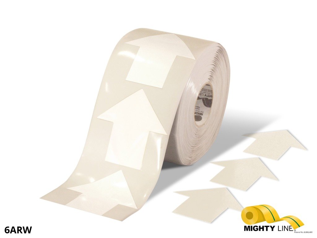 Mighty Line 5.5" Wide Solid White Arrow Roll 200 Arrows