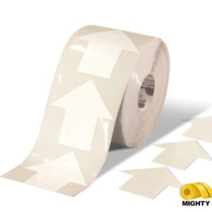 Mighty Line 4" White Arrow Pop Out Tape, 100' Roll