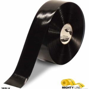 Mighty Line 3" BLACK Solid Color Tape - 100' Roll