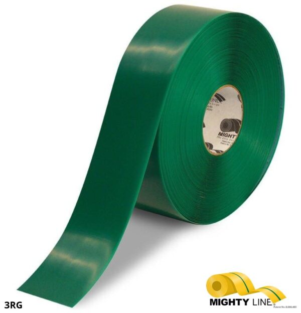 Mighty Line 3" GREEN Solid Color Tape - 100' Roll