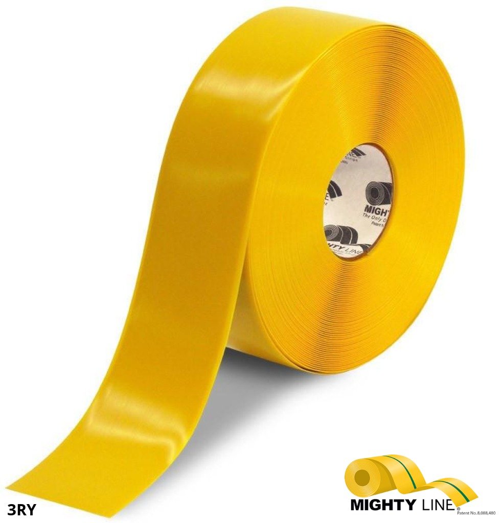 Mighty Line 3" YELLOW Solid Color Tape - 100' Roll