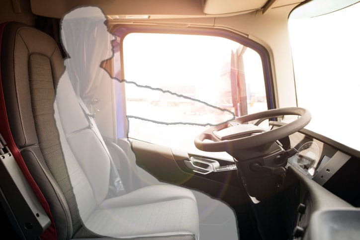Ghost Image of Truck Driver In Seat